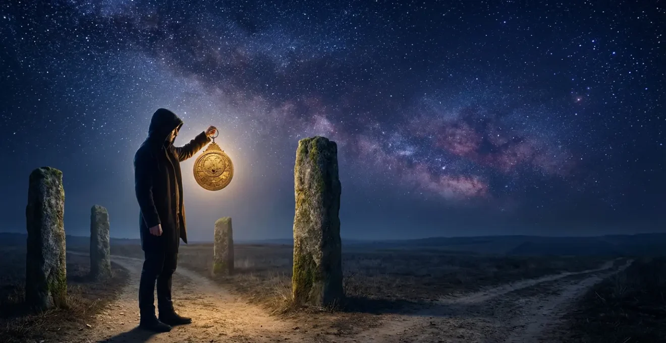 Persona che contempla le stelle e il tema natale astrologico in una notte stellata