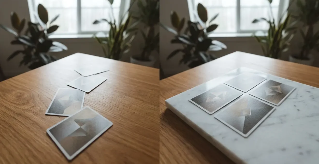 Confronto visivo tra metodo fluido e posizioni fisse nei tarocchi