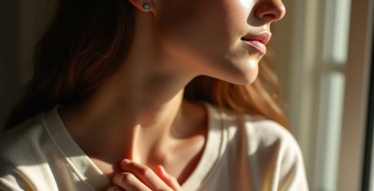 Persona che pratica la scansione corporea per decisioni intuitive